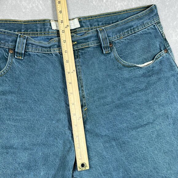 Diesel Basic Jeans Saddle Denim Men’s 36X27 Green Denim Straight Fit Raw Hem - Picture 8 of 14